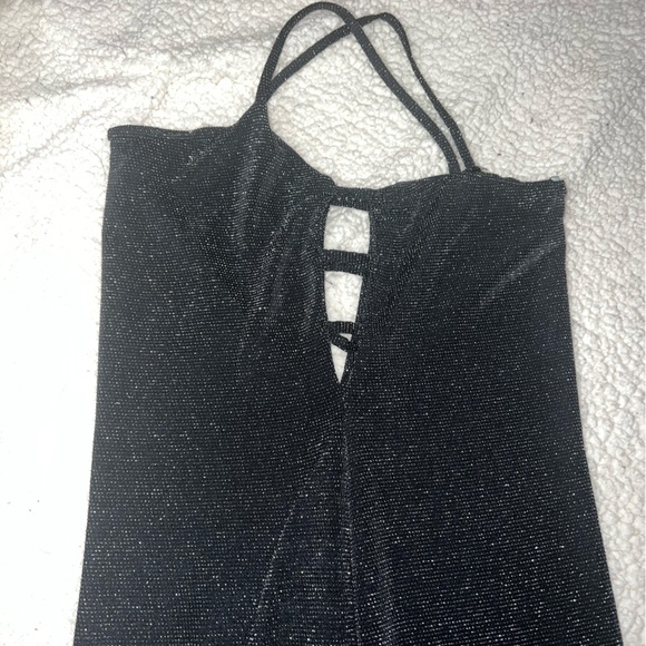 PLT Black Glitter Maxi Dress with a Split - Picture 6 of 7
